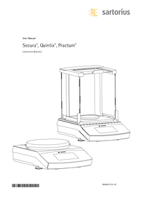 Thumbnail of document Manual - Quintex, Practum & Secura Series, Sartorius Precision Balance